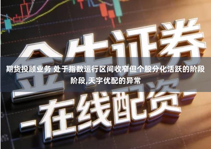 期货投顾业务 处于指数运行区间收窄但个股分化活跃的阶段阶段,天宇优配的异常