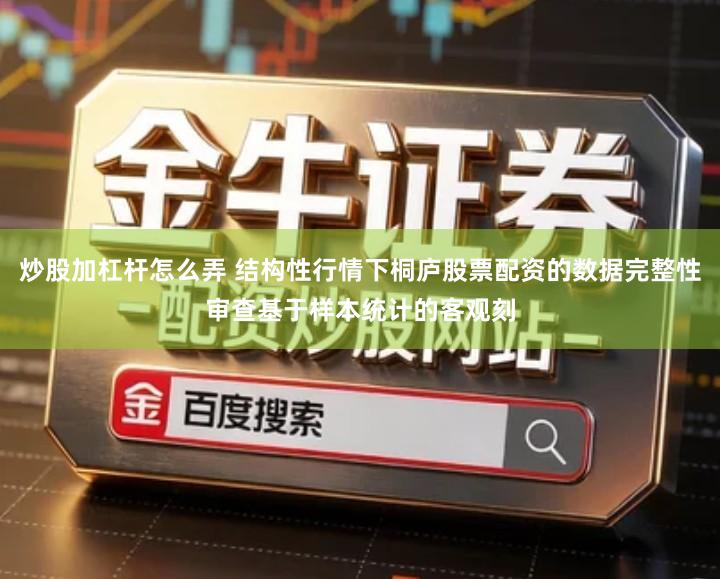 炒股加杠杆怎么弄 结构性行情下桐庐股票配资的数据完整性审查基于样本统计的客观刻